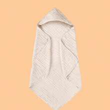 1 pièce Cape de bain à capuchon en gaze à bulles, couverture d'emmaillotage multifonctionnelle, serviette de bain pour bébé, unisexe, ultra-douce pour toutes les saisons, idéal pour la salle de bain, la poussette et la sieste, cadeau de naissance