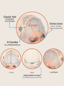 (米色、灰色)13X4 蕾丝前假发，日本进口婴儿发合成纤维，26 英寸黑色直发合成纤维耐热假发弹力网帽，适合各种人种日常聚会，高品质女士自然美丽合成柔软假纤维头发
