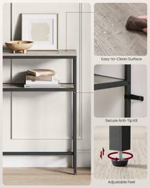 VASAGLE Console Table, 2-Tier Sofa Table, 7.9 X 39.4 X 31.5 Inches, Narrow Entryway Table, Modern Entry Table With 2 Shelves, For Living Room, Bedroom