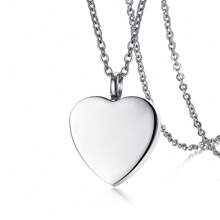 Colgante de urna con forma de corazón de acero inoxidable para hombres y mujeres, joya conmemorativa con compartimento para guardar cenizas, cabello o perfume - forma de corazon - Ver 7