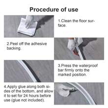 Shower Water Guard, Threshold Water Dam & Barrier, Shower Stopper For Wet & Dry Separation In Bathroom (White) Home Bathroom Decor Summer Back To School - White - View 3