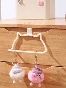 1 cái [Móc treo khăn hình mèo con một thanh] Móc treo khăn hình mèo con đáng yêu Không cần khoan Móc treo cửa sau thanh đơn Giá để đồ nhà tắm Giá treo khăn bằng nhựa cho đồ dùng nhà bếp - Nhiều màu - Xem 4