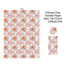 Natural Series Flowers Leaves Colored Pattern Polymer Clay Transfer Paper Disposable Stickers Printing Paper Earrings Making