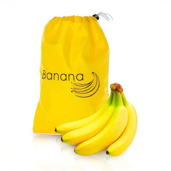 1pc Banana Storage Bag - Reusable Vegetable Fruit Bags, Salad Sack, Refrigerator Storage Bag With Drawstrings, Prevent Ripening - Made From Breathable Fabric - For Home Kitchen - Ideal Gift For Foodies & Organizers