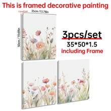 3 件套 3 幅植物花卉帆布艺术印刷品 - 水彩花卉墙壁海报 - 装饰艺术、极简主义、波西米亚风格 - 风景主题 - 适用于客厅、卧室、家庭办公室装饰 - 送给艺术爱好者的完美礼物 - 3pcs - 查看 16