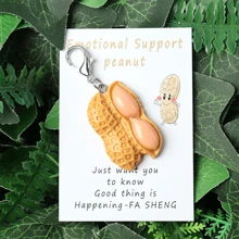 1pc/5pcs Emotional Support Resin Figurines Key Chain With Encouragement Cards - Pocket-Sized Positive Affirmation Decor, Pickle, Carrot, Peanut, Tomato, Eggplant Key Chain With Uplifting Messages, Ideal For Relax, Special Occasion Gifts & Home