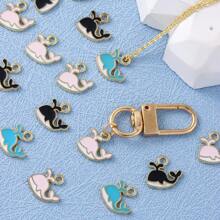 50pcs/Pack Alloy Ocean Series Charms Cartoon Seashell Whale Epoxy Resin Pendant For DIY Bracelets, Necklaces, Anklets, Keychains, Jewelry Crafts