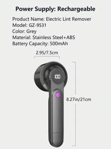 1pc Electric Fabric Shaver, Portable 500mAh Rechargeable Sweater Lint Remover With Digital Display, 6 Blades, Clothes Fuzz Pill Trimmer For Garments, Bedding, Upholstery, Carpets, Sofas And More - Multicolor - View 12