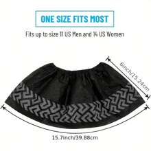 一次性防滑鞋套，室内一次性防滑鞋套，适合美国男士 11 码和美国女士 13 码，无纺布（黑色 50 件套）