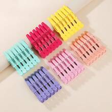 5pcs Candy Color Seamless Hair Clips, Includes Bangs Clip, Crocodile Hair Clips For Styling, Hair Partition And Perm/Dyeing