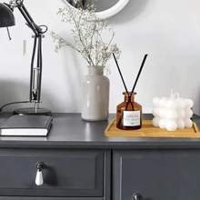 1 Piece Bamboo Tray, DIY Base Embryo Succulent Mosaic Coaster Making Material Bathroom Storage Wood Plank Roma Therapy Hand Sanitizer Shampoo Shower Gel Sink Sponge For Home Kitchen Dresser Living Room OilSpice Bottle Coaster Jewelry Flower Pot Green Plant Fish Tank, Home Decoration, Bathroom Accessories