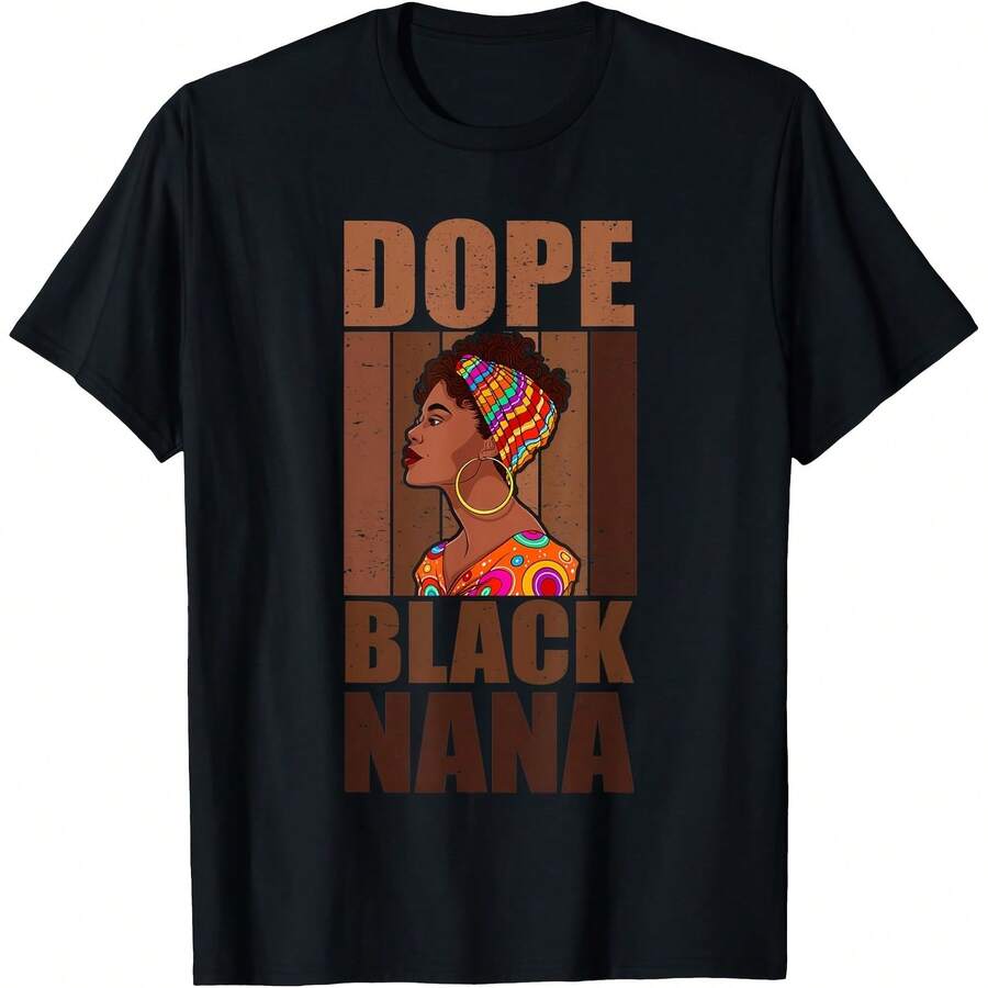 Dope Black Nana Shirt For Men, Dope Black Grandma Tshirt T-Shirt Women's Plus Size Graphic Tee - Black - View 1