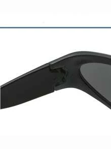 未来主义赛博朋克Y2K银色千年个性化时尚眼镜，男女通用 - 灰色 - 查看 11