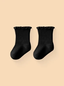 6 件/1 件婴儿褶边袜子，适合新生女孩和男孩日常使用 - 彩色 - 查看 9