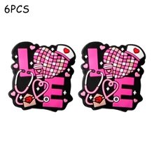 6PCS，硅胶焦珠，含护士硅胶焦珠，适用于DIY手工珠宝制作，珠笔，钥匙扣吊坠，包包吊坠等， - 彩色 - 查看 5