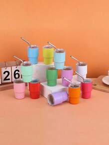 Double Layer Stainless Steel 3oz Mini Color Portable Cute And Compact Car Cup - Multicolor - View 8