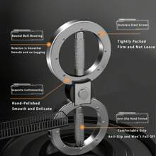 Adjustable Forearm Strength Trainer, 12 Lbs Resistance Rotational Arm Exerciser For Home, Boxing, Gym Use - Silver - View 6