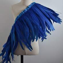 2M 25-30厘米天然公鸡尾羽饰边圣诞缝纫服装羽毛头饰狂欢节白色羽毛丝带工艺品装饰 - 彩色 - 查看 12