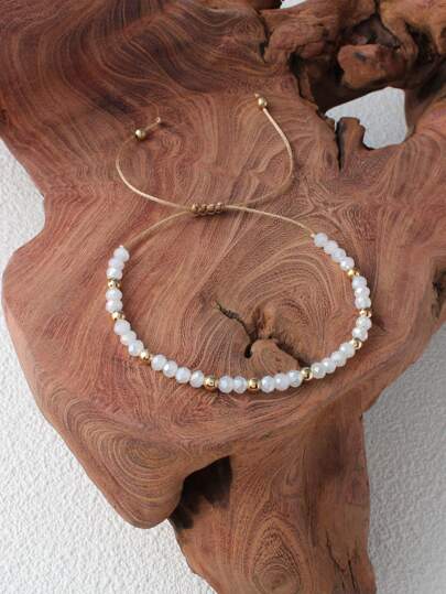 1 szt. Czeski kryształ i miedziane koraliki w mieszanych kolorach bransoletka z koralików, regulowana modna tkana bransoletka dla kobiet