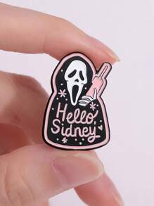 1pc Creative Personalized Quirky Halloween Series Metal Alloy Cartoon Skull Shaped Clothing Accessory - Multicolor - View 3