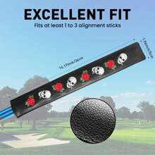 Golf Alignment Stick Cover Headcover Rods Holder Case Leather 14''* 2'' Hold At Least 2 Sticks - Multicolor - View 4