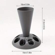 裱花袋支架，裱花袋支架，蛋糕装饰糕点工具，裱花袋支架，带 8 个喷嘴槽的裱花袋支架，蛋糕装饰套件的塑料糕点袋支架，烘焙配件 - 灰色 - 查看 8