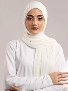 1pc Instant Jersey Hijab Set With Undercap, Silky Soft Breathable Fabric, Including Jersey Hijab & Undercap, Suitable For Daily Wear, Festivals, Prayers, And Pilgrimages
