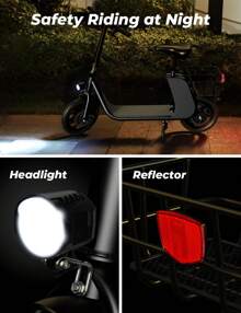 WIND HORSE Electric Scooter With Seat, 20 Miles Range Foldable Electric Scooter For Adults 265LBS Max Load, E Scooter For Commuting With Basket, 20 MPH Max Speed, 12.5" Tires Black