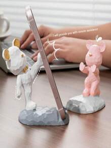 1 Pc Cartoon Bear-Shaped Mobile Phone Holder Decoration, Compatible With Smartphones And Tablets, Suitable For Desk, Bedside, Living Room, Study, Bedroom, Gift Gifts Birthday Graduation - Multicolor - View 12
