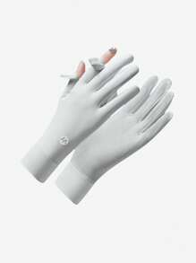 1 Pair Of Women's Ice Silk Sunscreen Gloves Girls Summer UV Sunscreen Wear Ice Clamshell Non-Slip Touch Screen Color Matching Fashion Gloves Suitable For Cycling And Driving Outdoor Leisure - Multicolor - View 13