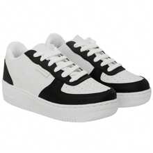 Women's Casual Sneakers, Ideal For The Gym, Flat Sole, Lightweight, Vintage, Retro, Comfortable, Versatile, Casual Fashion Style - 黑與白 - 查看 5