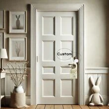 Custom Personalized Easter Door Sign, Easter Rabbit Stop Here Door Plaque - Multicolor - View 1