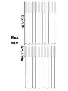 5/10/20/50 超长不锈钢清洁刷、可重复使用的吸管清洁刷、厨房清洁用品、管道清洁器、吸管清洁器，非常适合清洁玻璃硅胶金属吸管和水瓶吸管杯。