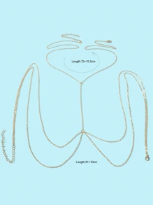 1pc Fashion Zinc Alloy Sling Body Chain For Women For Summer Beach Party
