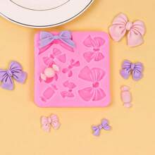 1 szt. Forma na czekoladę Bow Fondant Mini Mold Silikonowe formy do ciastek Formy do ciastek Bow Cookie Cutter na przyjęcie urodzinowe Cupcake Topper Ślub Cukierki Czekoladowe DIY Forma do dekorowania ciast