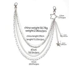 1pc Punk Versatile Skull Metallic Decor Women Street Fashion Double Layer Waist Chain Accessory Summer, School Fall, Autumn, Halloween