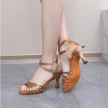1 Pair Women's Latin Dance Shoes, Soft Sole 2.75 Inch Heels, Dancing Shoes For Festivals, Parties, Professional Latin Dancing