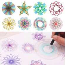Juego de arte hecho a mano Spirograph de 22 piezas, set de papelería mágica de dibujo, set de reglas mágicas, juguete de dibujo, varios tipos de reglas de dibujo, plantillas de dibujo, patrones mágicos clásicos, regalo de cumpleaños, regalo de recompensa