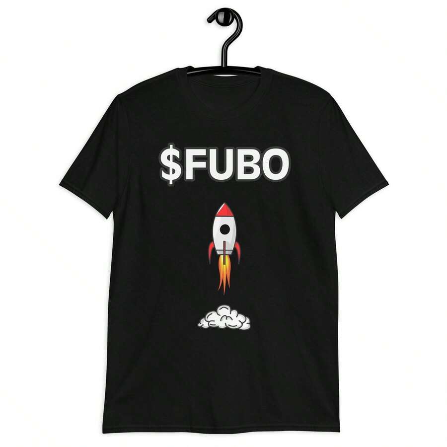 100% Cotton FuboTV (FUBO) Stock Market T-Shirt | Investor Trader Gift | Finance Clothing | Wallstreetbets Merch | Stonks Designer Clothes Summer Fashion Stretched Top For Everyday Wear Stylish Unisex Versatile Slightly Streetwear Print Round Neck Short Sleeve Homme Graphic Soft Comfortable For Women Casual - Black - View 1