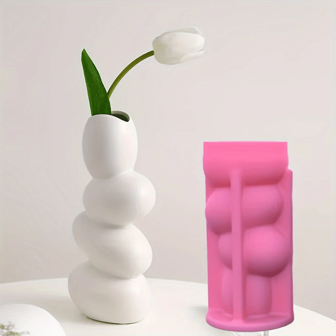 1pc Unique Flower Vase Planter Silicone Mold, Gypsum Vase Mold, Modern Vase Silicone Mold, Concrete Cement Mold, Planter, Pen Holder, Plaster Resin Mold, Handmade Home Decor