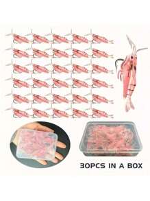 10/20/30pcs Bionic Shrimp Fishing Lure, Bionic Lure With Hook, Small Soft Shrimp Lure For Fishing - Multicolor - View 2