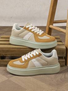 Men's Light Brown Classic Fashion Breathable Business Casual Commuter Walking Shoes, Thick Sole Increase Height Versatile Dress Shoes For Holiday Party Gift - Multicolor - View 2