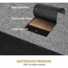 Comoda Cajonera para Recámara - 10 Cajones de Tela con Parte Superior de Madera y Marco de Acero Plegable - Mueble Organizador con Cajonera Ideal para Espacios (Gris Oxford) - Oxford gris - Ver 4