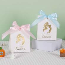 5PCS Easter Supplies Easter Gift Packaging Boxes Easter Egg Bags Candy Packaging Boxes Portable Gift Packaging Boxes Decorative Gift Candy Paper Boxes Happy Party Gift Mini Bag Easter Party Gift Storage Boxes