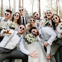 伴娘求婚礼品套装，包含方形弹性发夹和单身女郎心形眼镜，婚礼单身派对用品，情人节、母亲节、友情礼物 - 如圖 - 查看 3