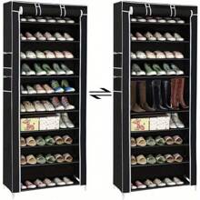 10 Layer Shoe Cabinet, Stackable Shoe Rack Storage Rack - Hand Assembled, With Non-Woven Fabric Shoe Cabinet