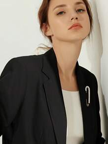 1pc Elegant Rhinestone Neckline Pin Decoration Brooch - Oversized, Perfect Accessory For Women Cardigans And Coats - Simple, Sophisticated Design For Everyday Wear - Multicolor - View 5