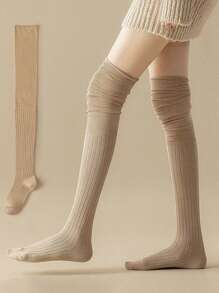 1双/2双/3双/5双装 女士过膝长袜，适合搭配靴子，舒适保暖 - 彩色 - 查看 13