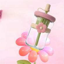 1pc Summer Water Bottle With Tea Infuser, Portable Straw Tea Cup, High-Quality Cold Brew Flower Tea Cup