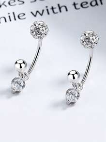 1 件 S925 纯银肚脐 锆石肚脐 银肚脐环 小肚脐 Mimi 肚脐首饰 - 單隻肚臍環 - 查看 5